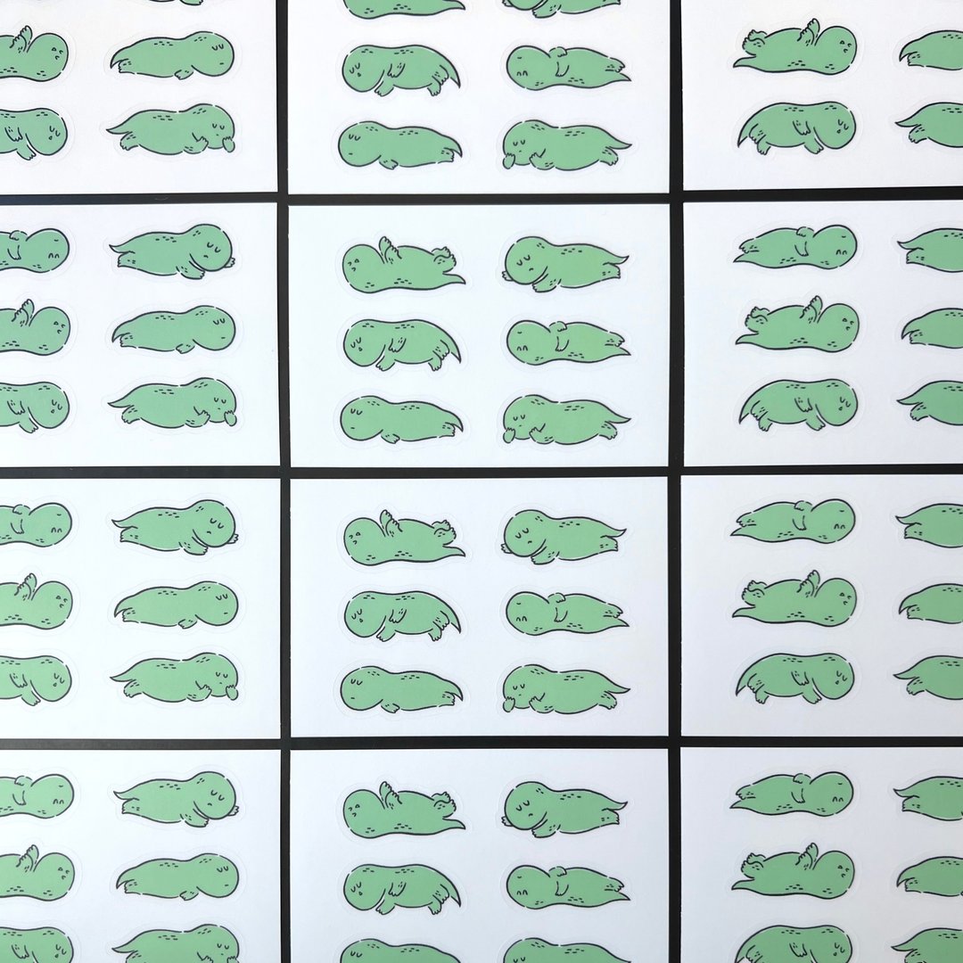 Melon ZZ | Matt Transparent Dino stickers - 贴纸 - 纸 绿色