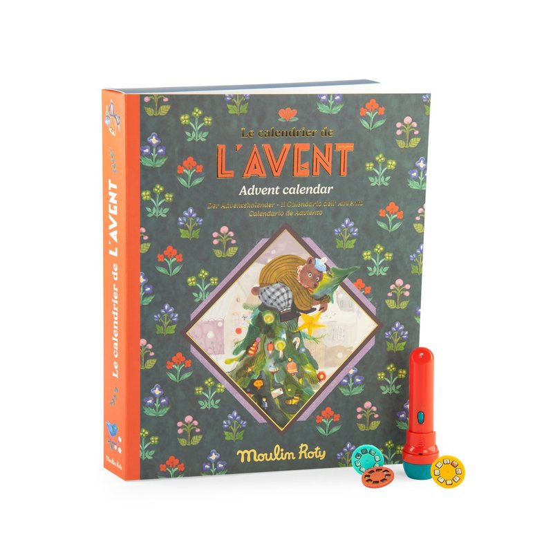 法国 Moulin Roty 米努奇卡斯 圣诞倒数故事投影礼盒 - 儿童绘本/图书 - 塑料 多色