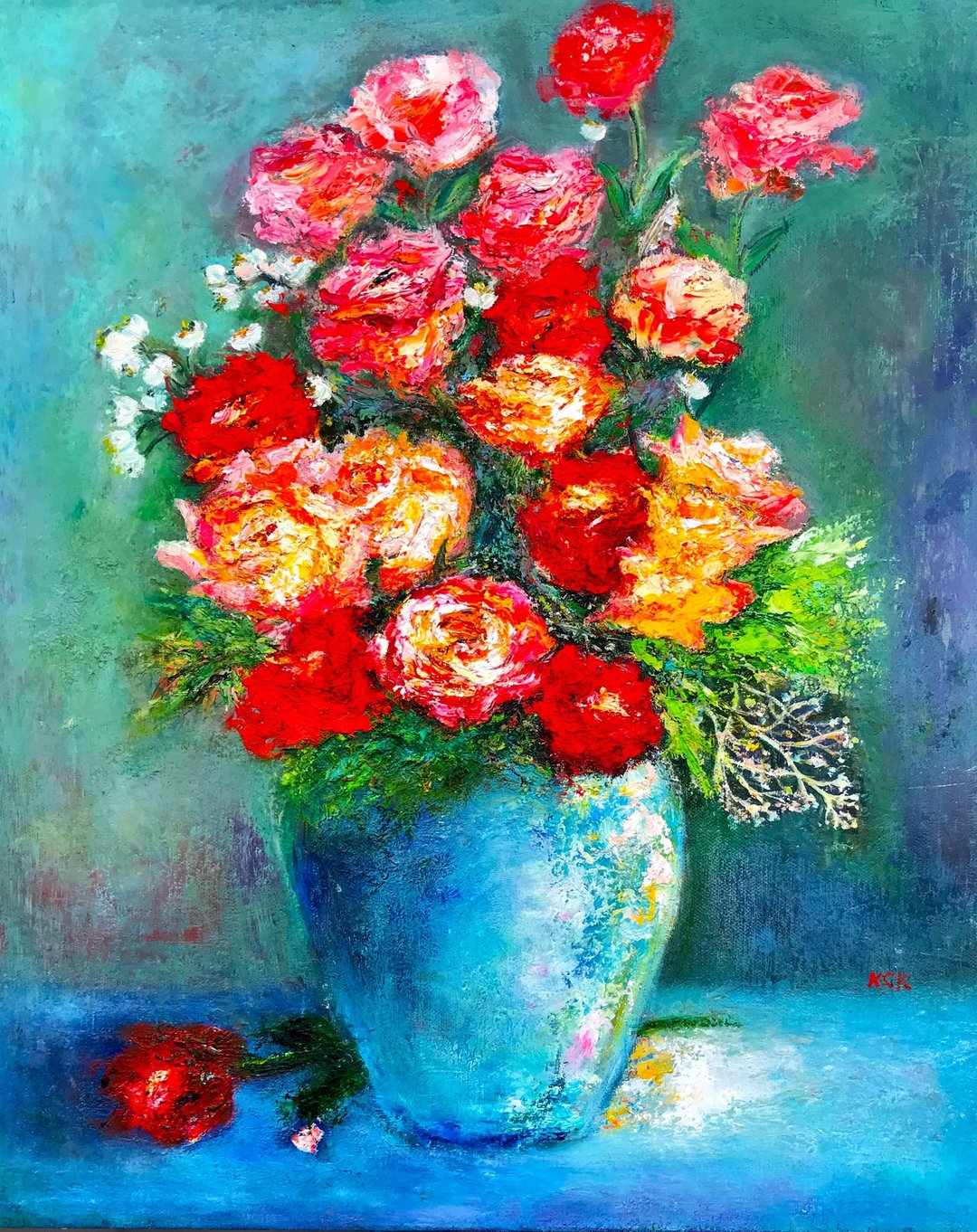 手工油画创作 艳彩 包邮含框  挂画壁画 装饰画 疗愈画 背景墙画 - 海报/装饰画/版画 - 棉 多色