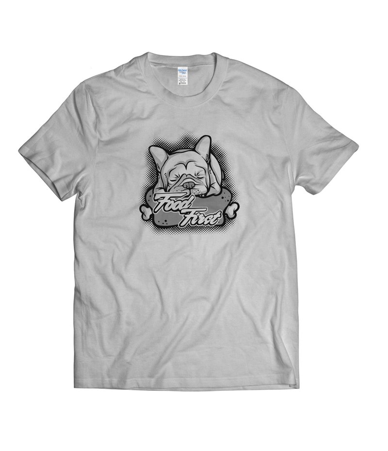 睡睡法斗-T-shirt 白/黑/灰/藏青 - 男装上衣/T 恤 - 棉．麻 多色