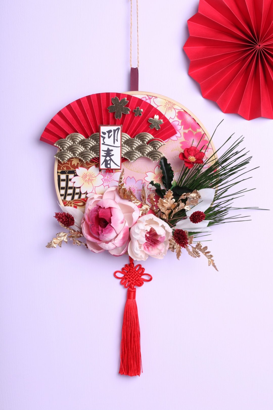 2023兔年新春挂饰限量款【迎春牡丹花】永生花 开运礼物  吊饰 - 干燥花/捧花 - 植物．花 粉红色