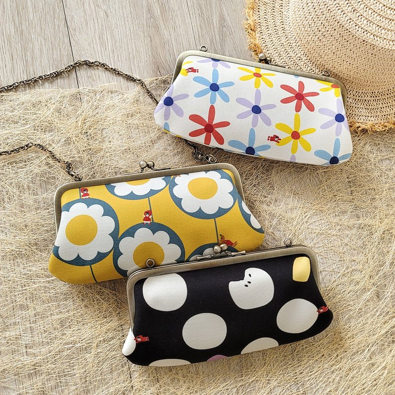 5色 豌豆口金包 大长夹 手机包 链条包 防泼水斜背包 女生皮夹 - 侧背包/斜挎包 - 防水材质 多色