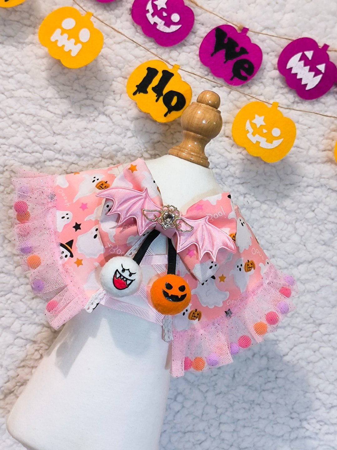 现货 万圣节 粉红系 Halloween costume 宠物颈饰 - 衣/帽 - 棉 粉红色