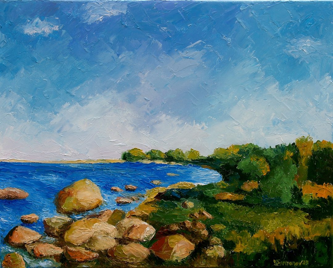 波罗的海海岸原创艺术油画墙面装饰海景风景 - 海报/装饰画/版画 - 其他材质 多色