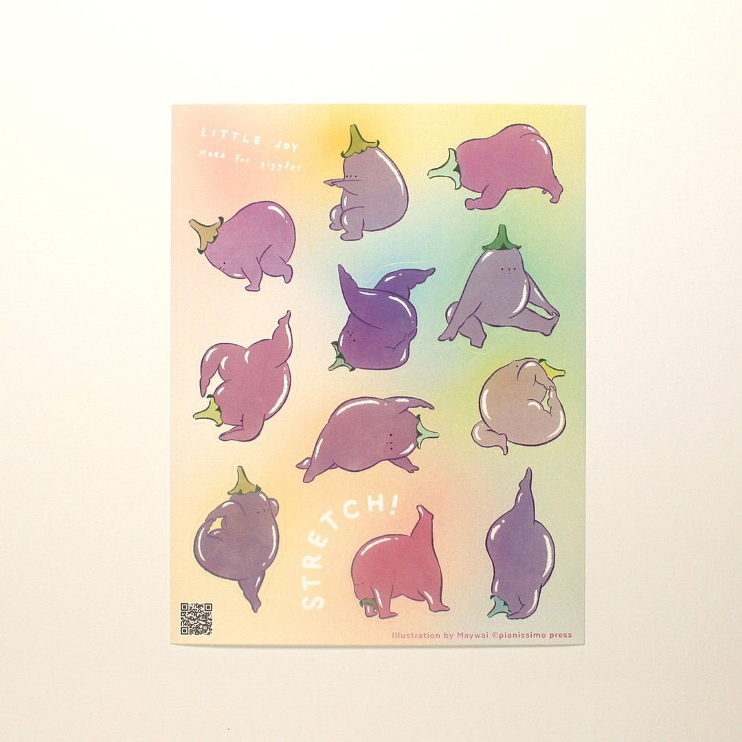Little Joy - Stretch! 防水贴纸 - 贴纸 - 纸 紫色