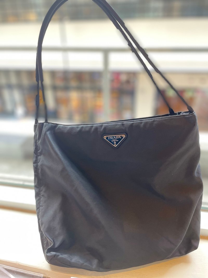 Prada中古黑色尼龙托特包 Prada Vintage Nylon Small Tote - 侧背包/斜挎包 - 尼龙 黑色