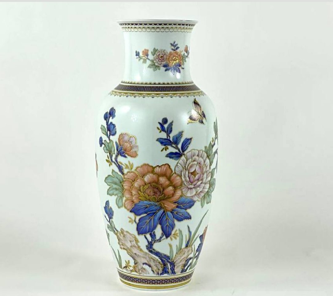 大瓷花瓶 来自 凯撒 德国 |复古花瓶与花卉图案 - 其他家具 - 瓷 多色