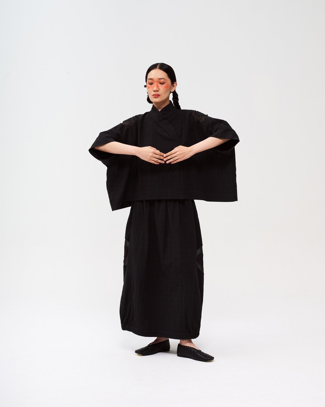 女装：幸运签饼上衣 (黑芝麻) - 女装上衣 - 棉 黑色