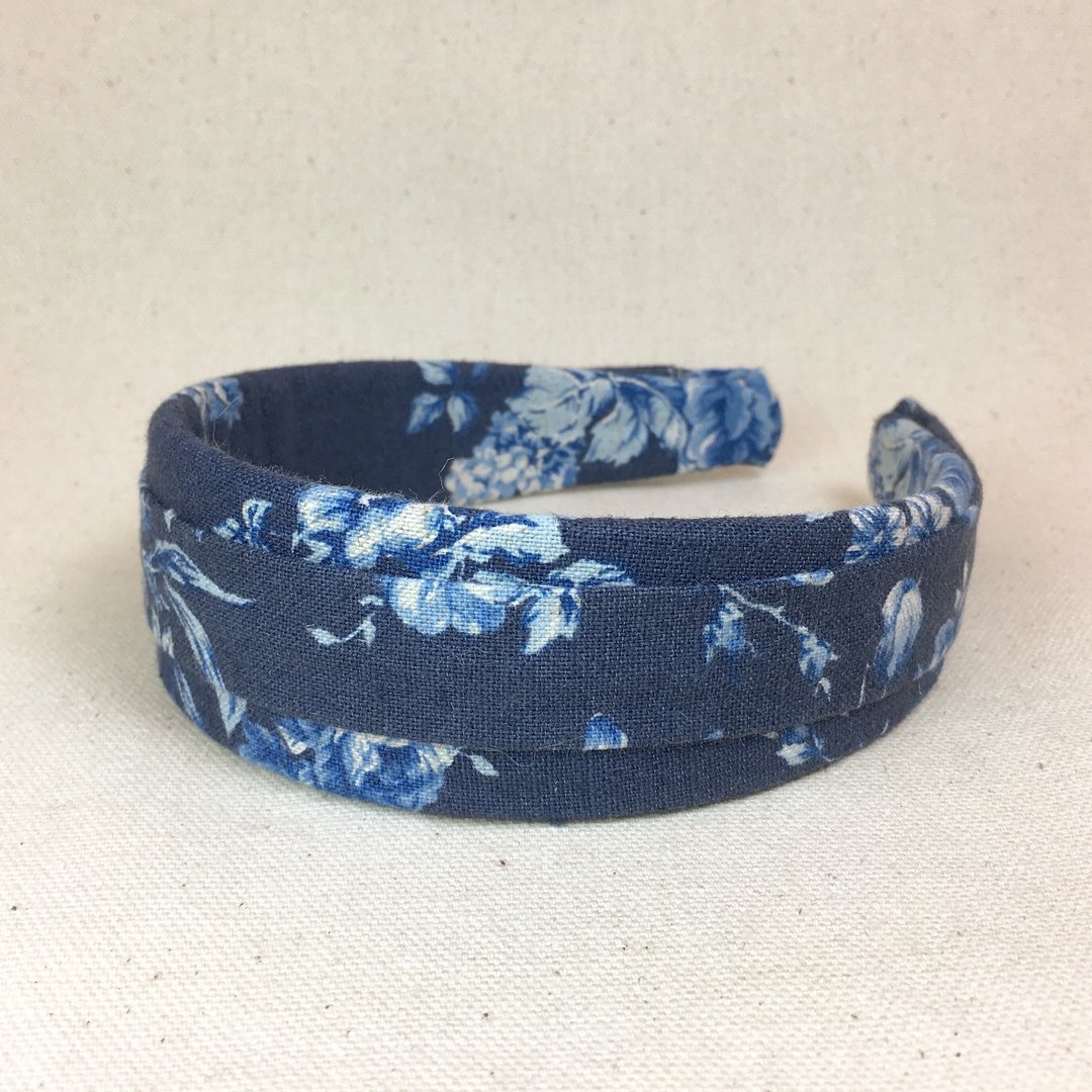 Mr.Tie 手工缝制包布发箍 Handmade Headbands 编号017 - 发饰 - 棉 蓝色