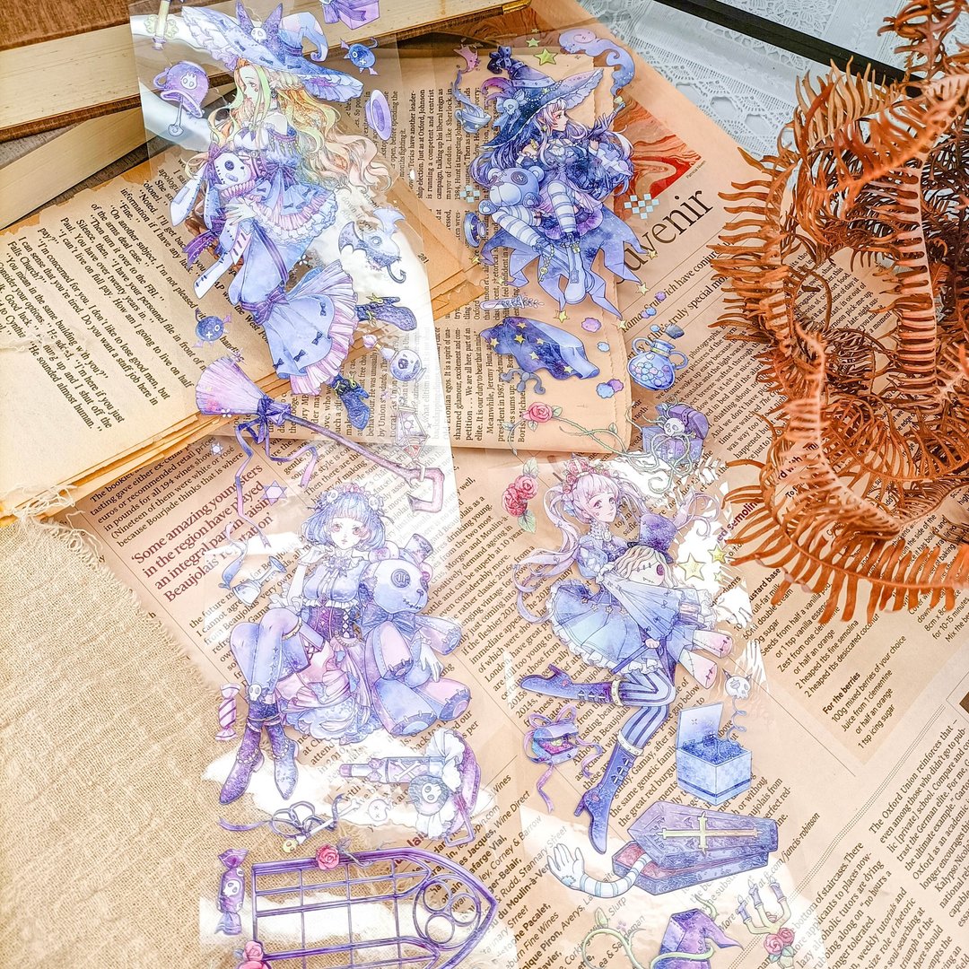 WF674_魔法俏姬 / 裝飾膠帶 - 纸胶带 - 塑料 多色