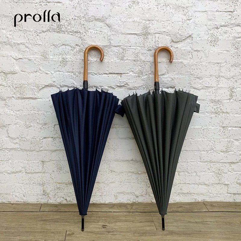 Prolla 24K直骨 男士圆弧自动直伞 素面绅士风 抗UV 特殊防风伞架 - 雨伞/雨衣 - 防水材质 