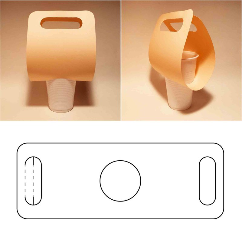 Cup holder template, cup carrier, cup bag, coffee cup holder, coffee cup carrier - 图文模板设计 - 其他材质 