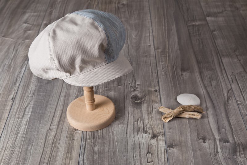 hanHan_1/2鸭舌帽.杏青 - 帽子 - 棉．麻 绿色