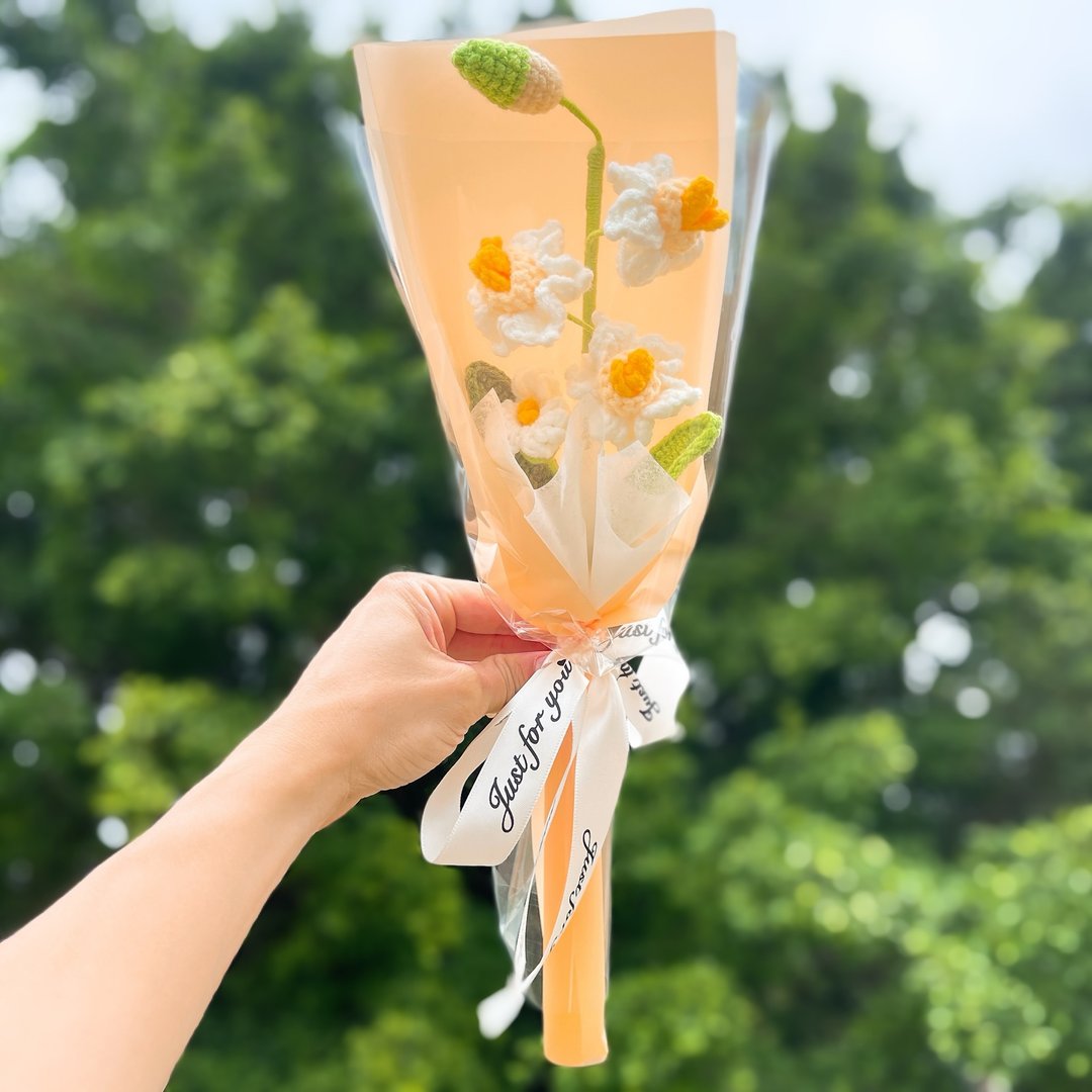 情人节礼盒   定制化礼物2026三月生日月 黄水仙 水仙花花束 - 干燥花/捧花 - 棉．麻 橘色