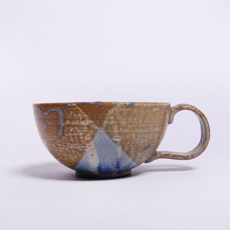 明芽窑 l 灰釉鱼纹拿铁杯咖啡杯 H - 咖啡杯/马克杯 - 陶 卡其色