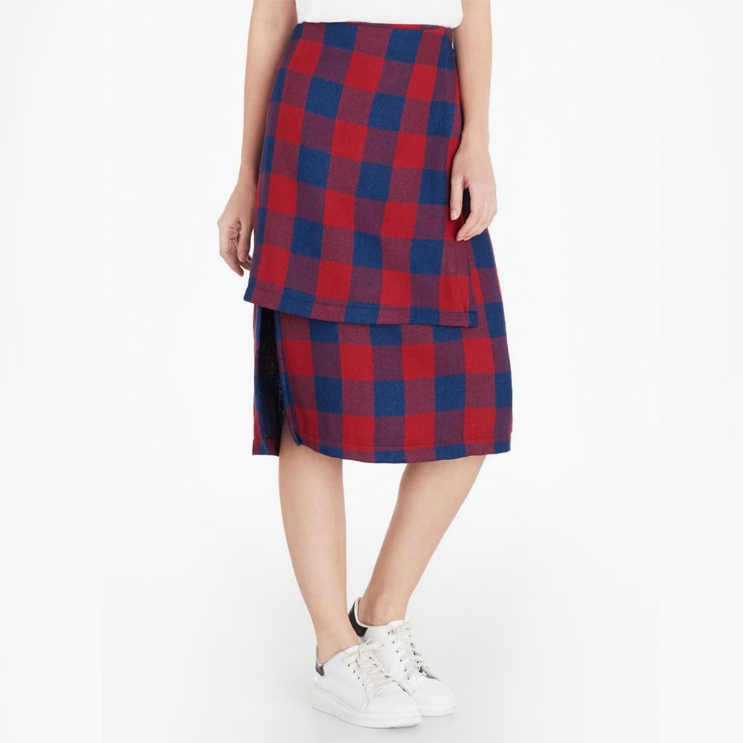 Tartan skirt - 裙子 - 其他材质 红色