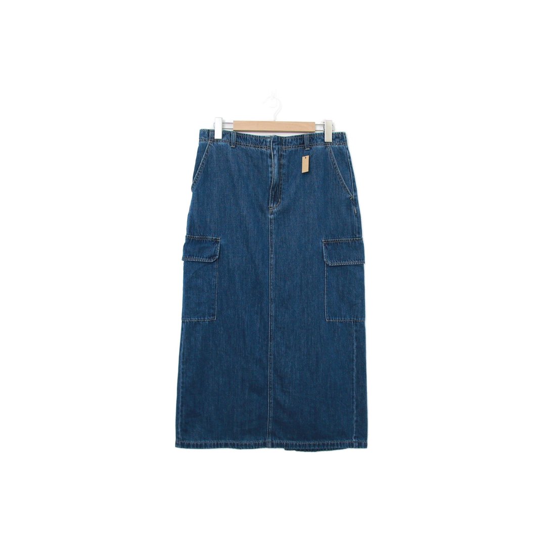 Back to Green- 复古丹宁长裙 42-47腰可穿 /ds-14 vintage skirt - 裙子 - 棉．麻 