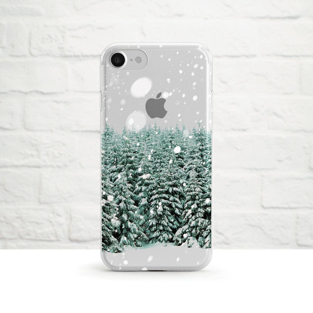 雪花- 森林-防摔透明软壳- iPhone 系列, Samsung - 手机壳/手机套 - 塑料 绿色