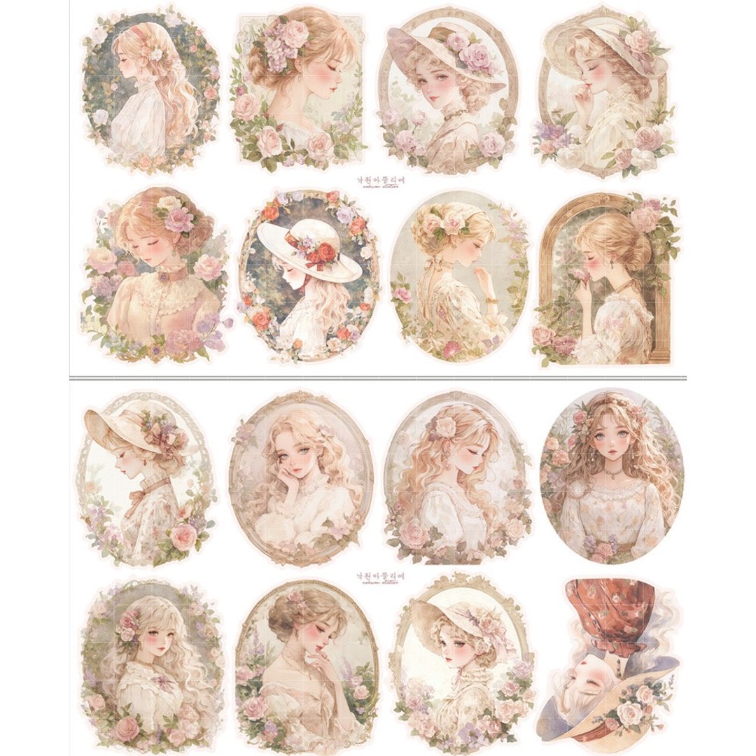 原创贴纸 角色贴纸 女孩插画贴纸 0008 nakwon atelier - 贴纸 - 纸 