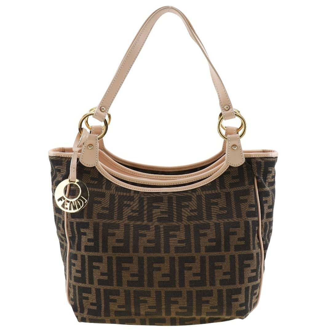 【日本直送】FENDI 经典款 托特包 Logo 吊饰 8BH156 帆布 棕色 女仕【二手】 - 手提包/手提袋 - 棉 咖啡色