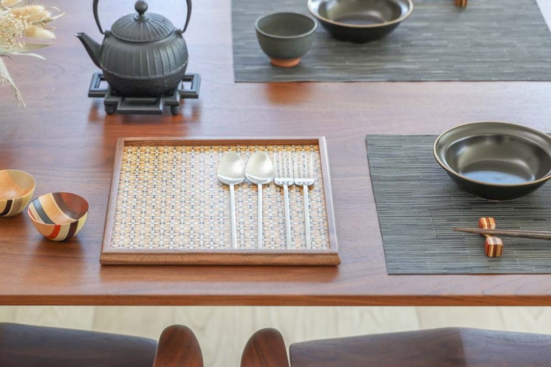 箱根寄木细工 露木木工所 方形托盘 日本产工艺品 木材 托盘 - 托盘/砧板 - 木头 多色