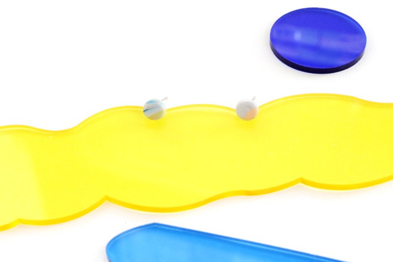 小豆豆耳环 耳针 耳夹 灰 - 耳环/耳夹 - 陶 灰色