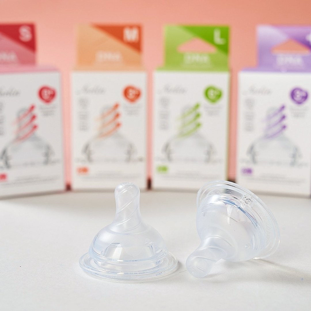 【farlin】DNA母乳实感防胀气硅胶奶嘴头 2入装 /宽口奶瓶用 - 奶瓶/奶嘴 - 硅胶 透明