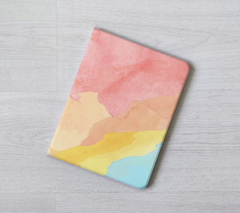 加名水彩风格iPad case10th Air 7 6 mini 7 12.9寸翻盖式保护壳 - 平板/电脑保护壳 - 塑料 多色