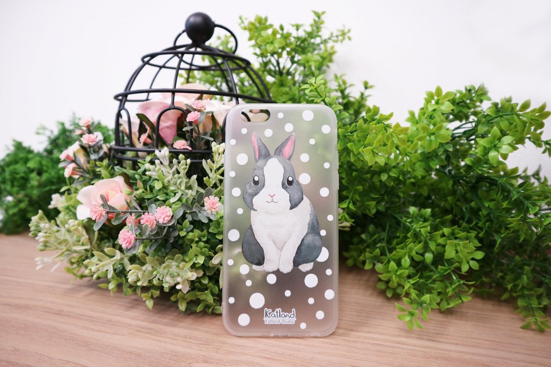 自家设计 - 黑白兔手机壳 保护套Phone Case R03_02 - 手机壳/手机套 - 塑料 透明