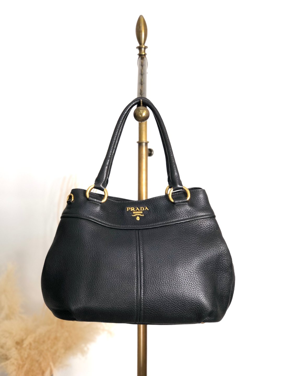 【日本直送 名牌中古包】PRADA 普拉达 侧背包 黑色 Logo 皮革 vintage 古着 old g864hh - 侧背包/斜挎包 - 真皮 黑色