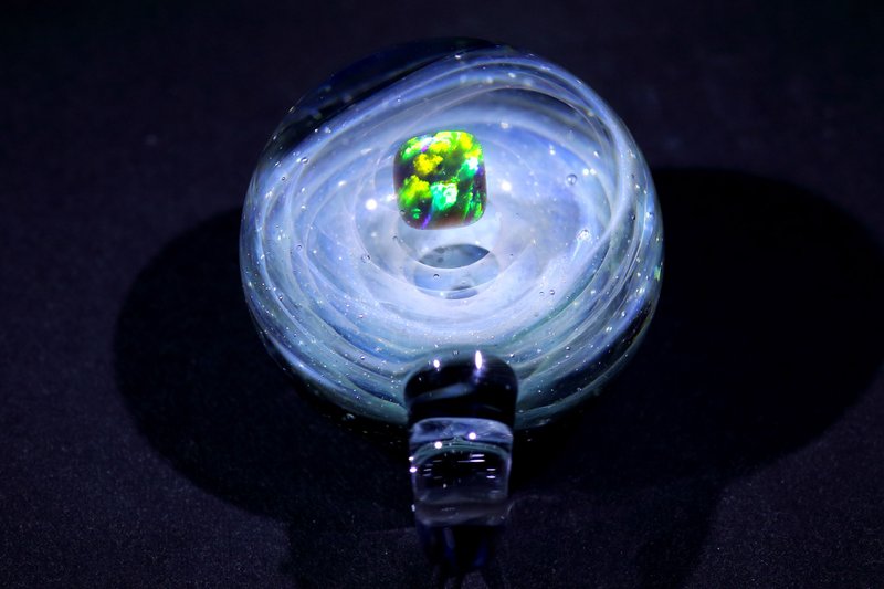 宇宙玻璃颈链吊坠26mm no.933 - 颈链 - 玻璃 蓝色