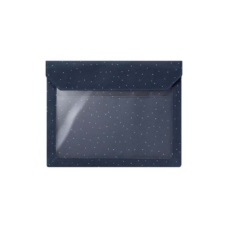 【KING JIM】FLATTY WORKS多用途帆布收纳袋 限定款 点点 A5 - 化妆包/杂物包 - 其他材质 多色