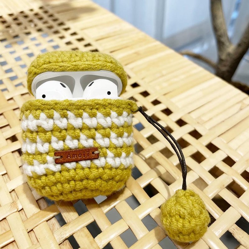 Air Pods系列保护套_姜黄白 (可定制颜色 ) - 耳机 - 棉．麻 绿色