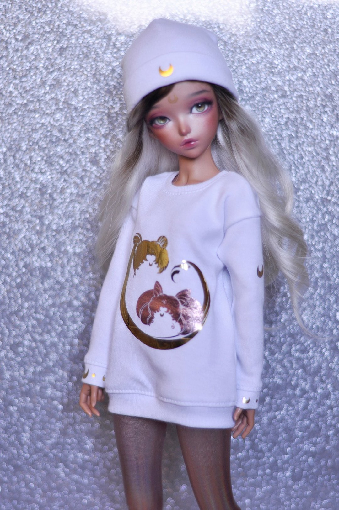 BJD MiniFee 和 Feeple60 的黑色运动衫CibiUsa。 - 女装针织衫/毛衣 - 其他材质 白色