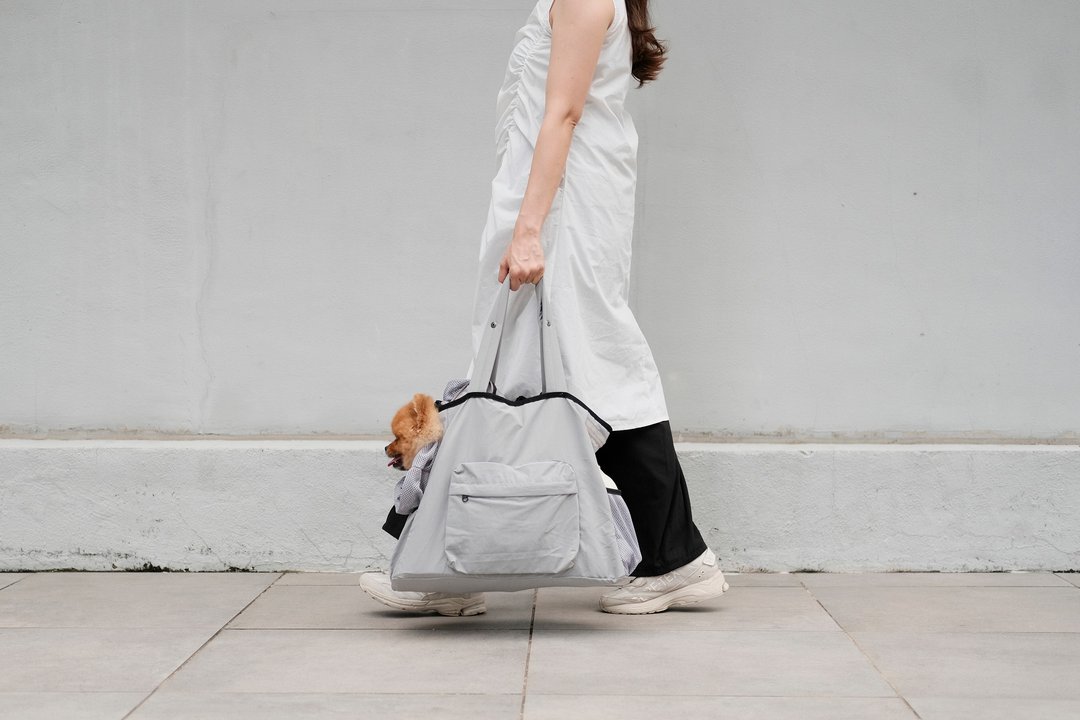 MONGSTER TOTE 3.0 超轻便宠物袋 - 灰色 - 外出包 - 尼龙 银色