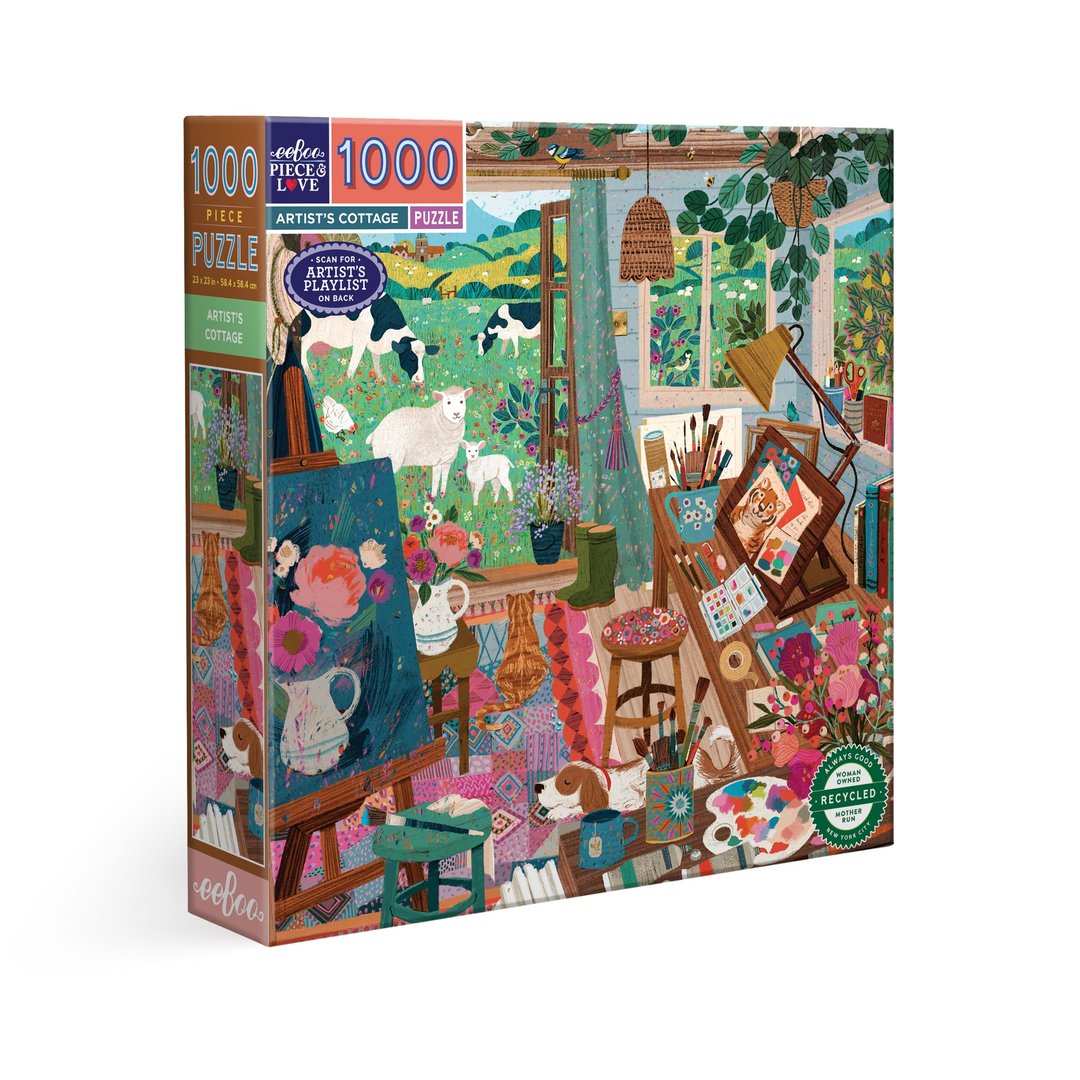 eeBoo 1000片拼图 -  Artists Cottage 艺术家的乡村小屋 - 拼图 - 纸 多色
