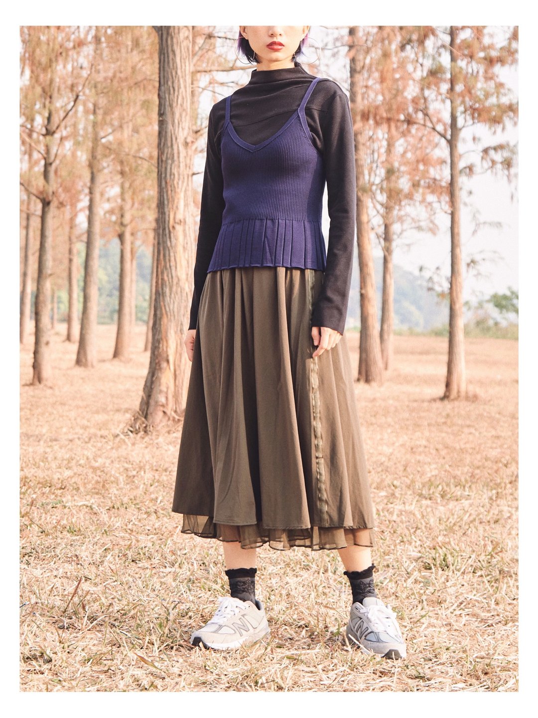 藍色针织外穿吊带马甲背心 - 女装背心 - 其他材质 蓝色