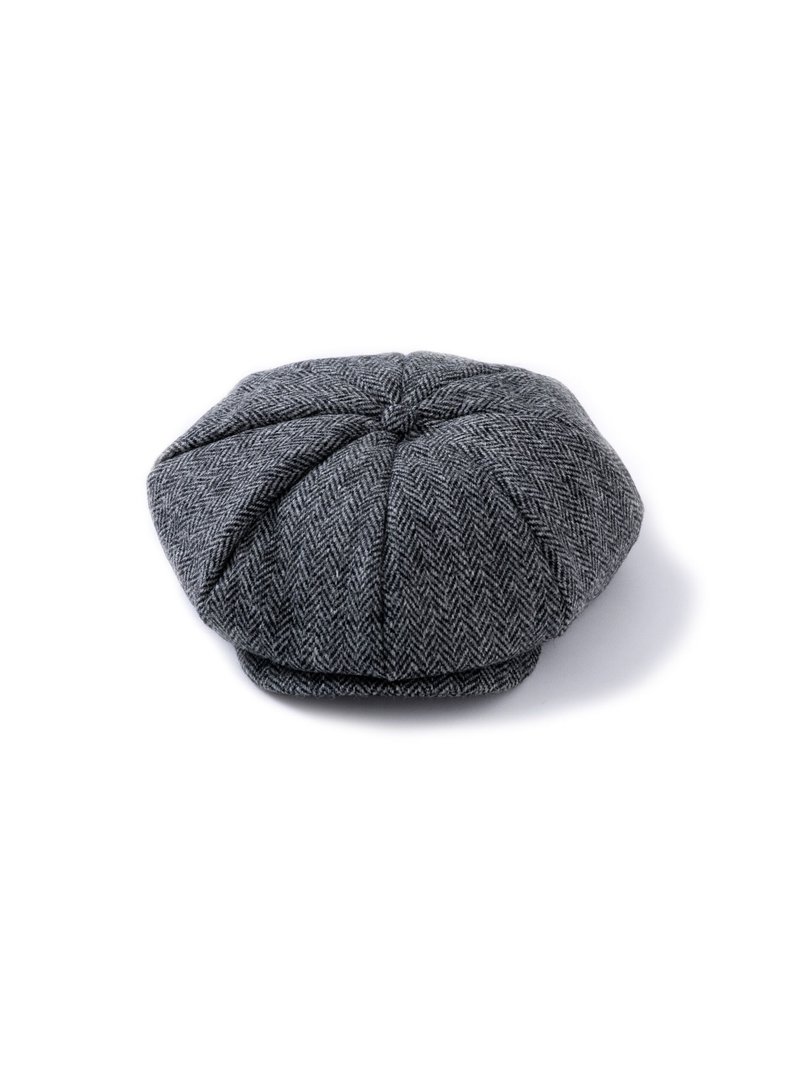 "NEWSPAPER BOY" CASQUETTE - HARRIS TWEED - 帽子 - 棉．麻 灰色