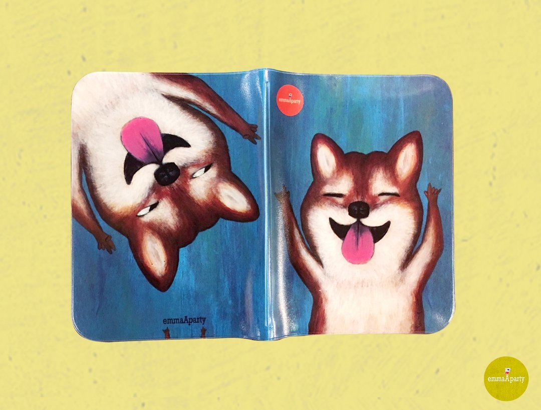 emmaAparty插画护照夹:摇滚柴犬 - 护照夹/护照套 - 塑料 蓝色