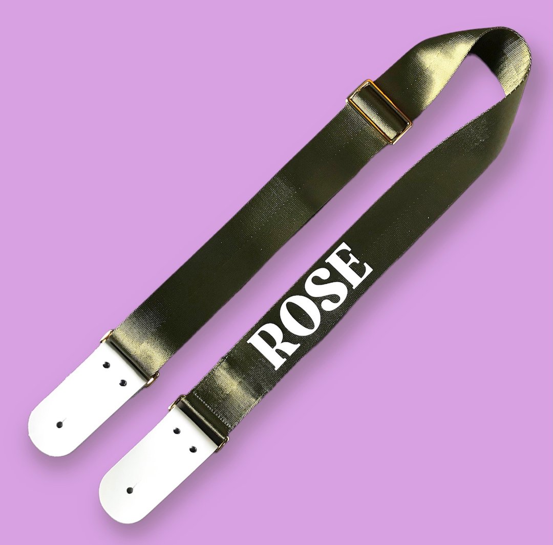 Personalized Custom Dark Green Guitar Strap - 吉他配件 - 尼龙 绿色