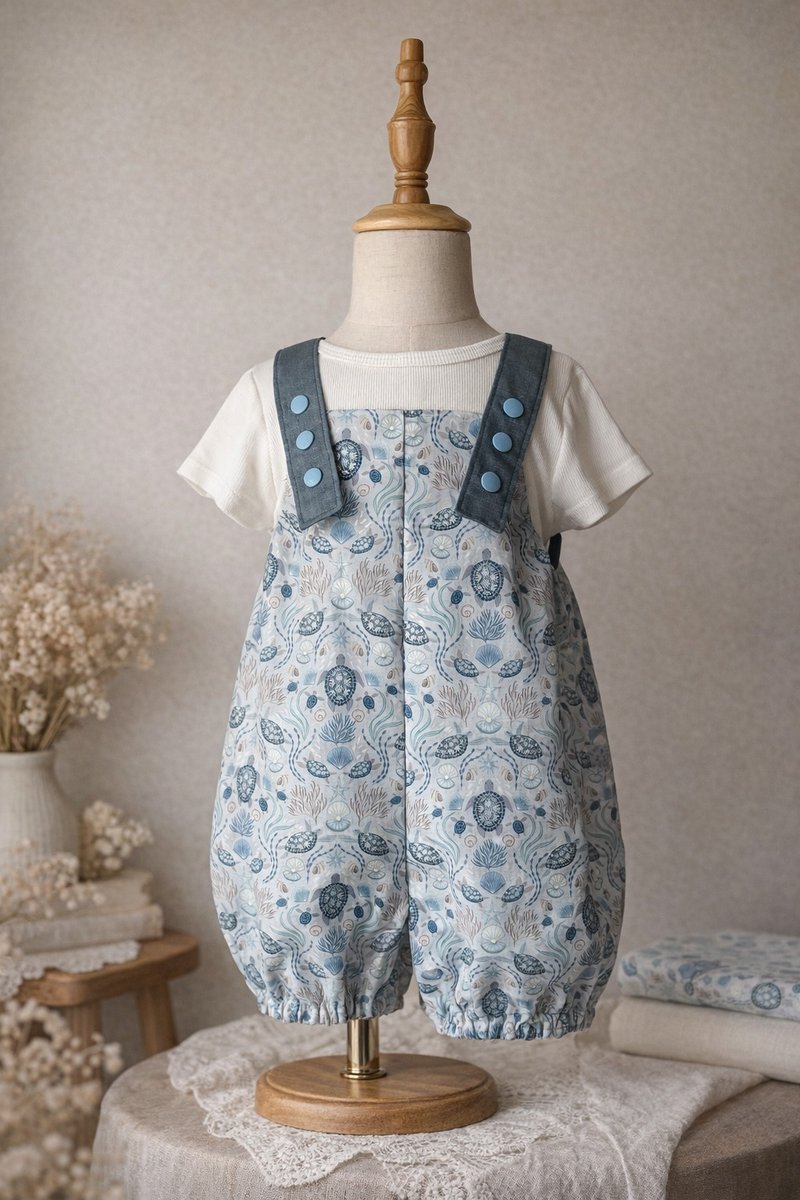 拼拼布。手作 - 儿童吊带裤&发带 - 童装裤 - 棉．麻 多色