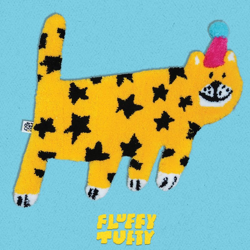 MADE TO ORDER - STAR TIGER FLUFFY TUFTY RUG - 地垫/地毯 - 其他材质 黄色