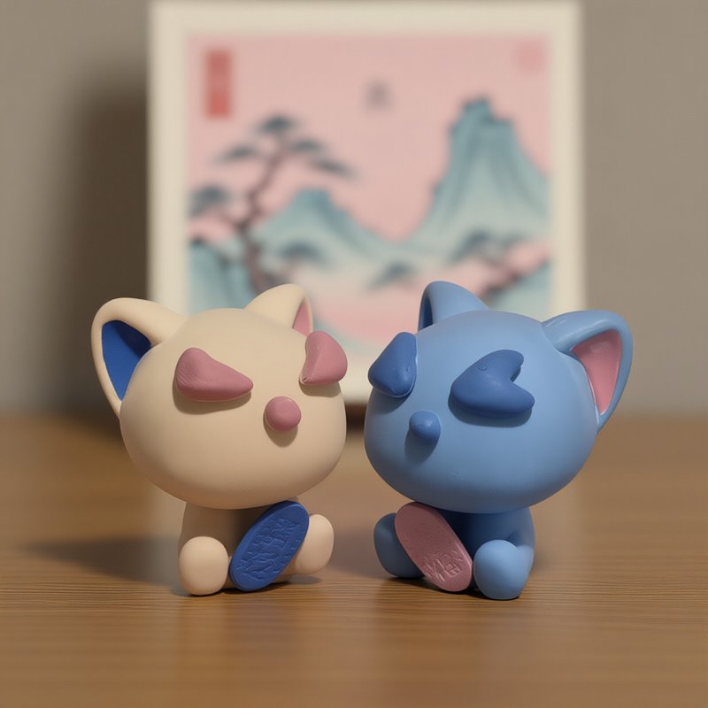【えんぎ猫】祈愿摆件0907-0913 - 玩偶/公仔 - 环保材料 