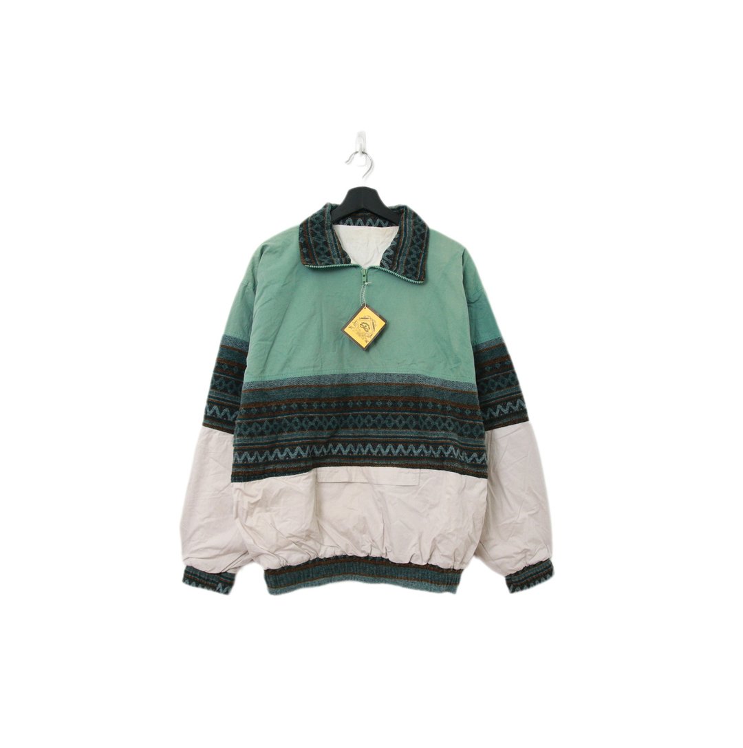 Back to Green-复古毛衣 半拉 毛衣拼接 ws-03vintage sweater - 女装针织衫/毛衣 - 棉 