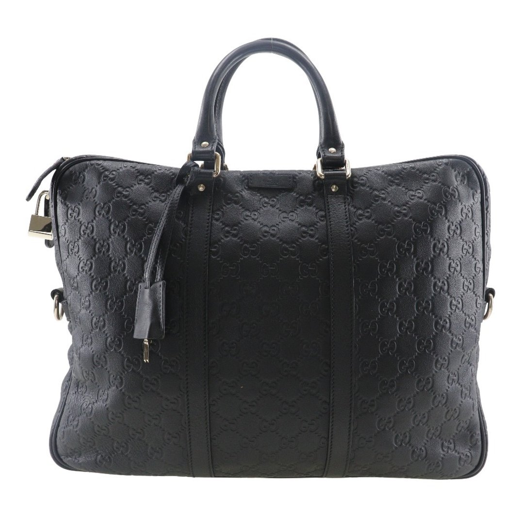 [日本直送] Gucci GG 商务包公文包 201480 闪光皮革黑男 [二手] - 电脑包 - 真皮 黑色