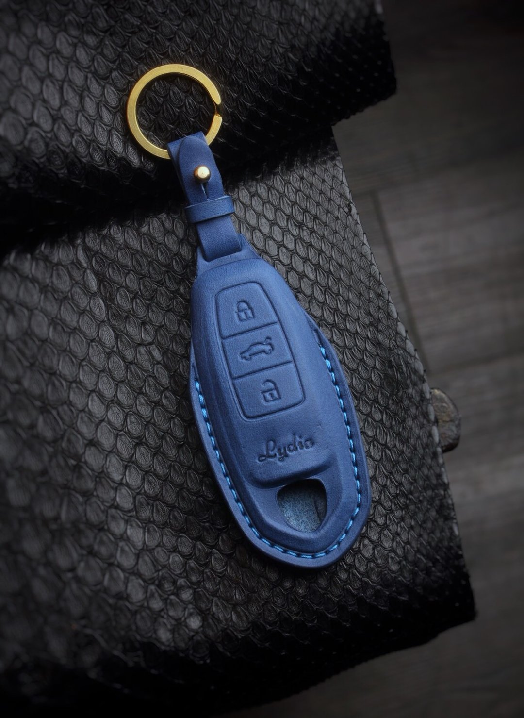 【波赛顿精品手工皮件】【定制版】Lamborghini 蓝宝坚尼钥匙皮套 - 钥匙链/钥匙包 - 真皮 