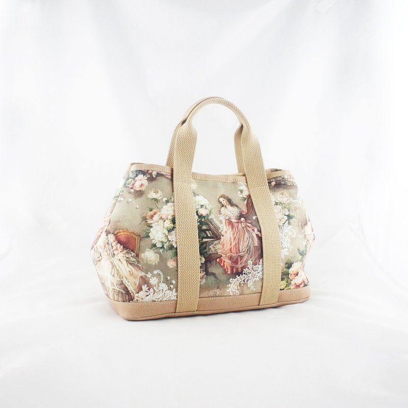 【经典托特】宫廷仕女 - 手提包/手提袋 - 棉．麻 卡其色