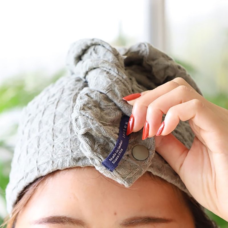 日本 kontex 干发毛巾 QULM HAIR WRAP TOWEL - 毛巾浴巾 - 棉．麻 灰色