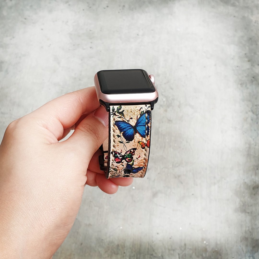 Apple Watch表带炫彩花纹 - 表带 - 真皮 