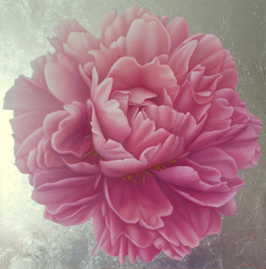 画粉红色牡丹原创油画粉红花大画布墙墙艺术客厅 - 墙贴/壁贴 - 其他材质 多色
